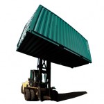 forklift moving 20ft storage container